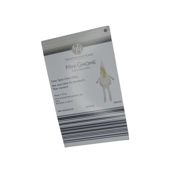 Huntington Home Mini Gnome 16" Tall Indoor Decor Rainbow Hat Plush Legs Pink Pur - Picture 3 of 4